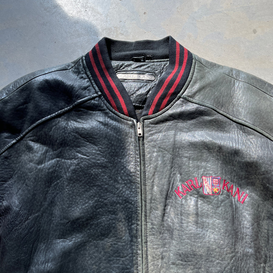 Vintage Karl Kani Varsity Leather Jacket