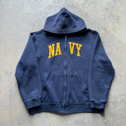 Vintage Navy Zip Up Hoodie